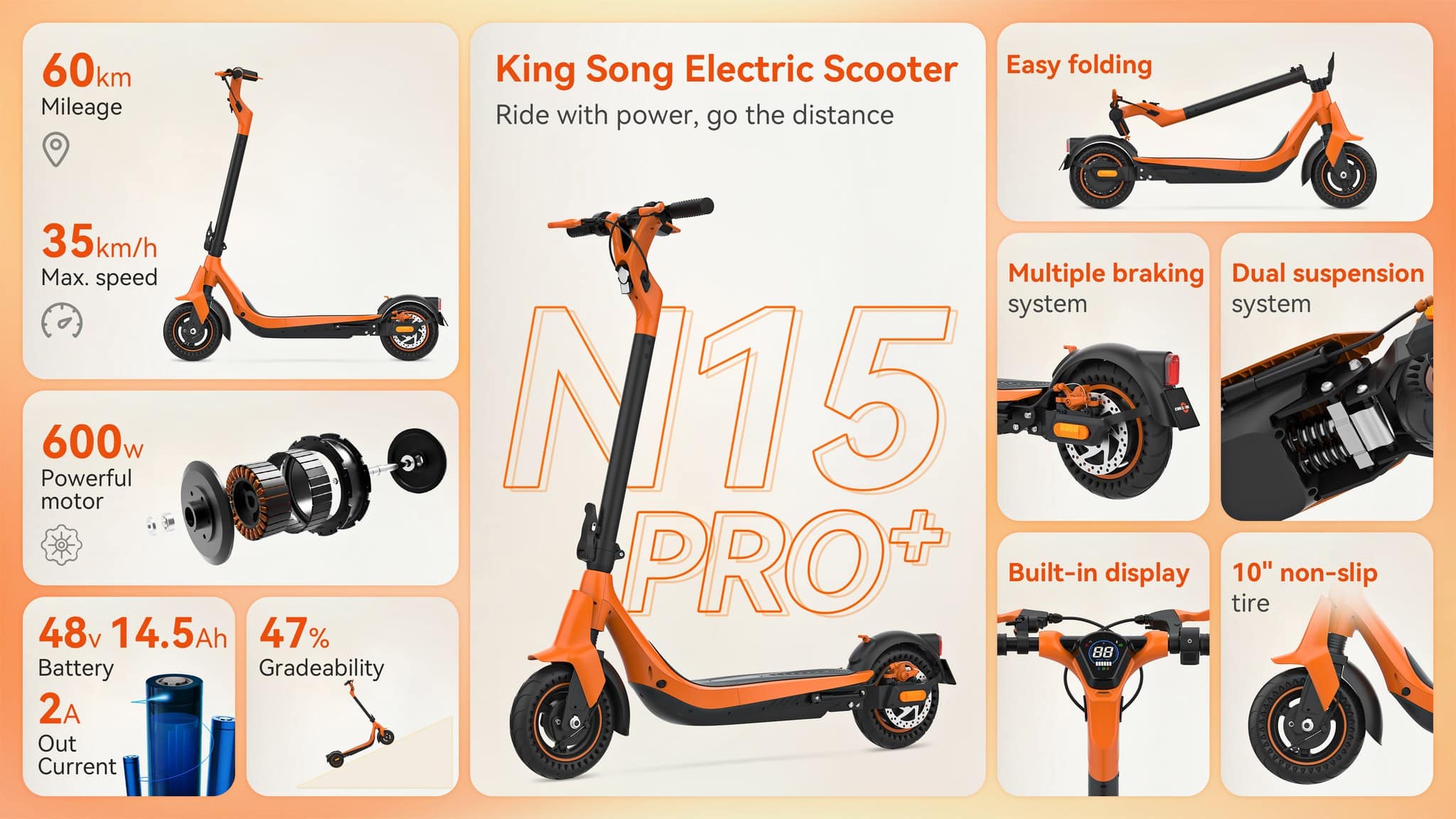 SCOOTER ELECTRICO KINGSONG N15 PRO+ - Imagen 3